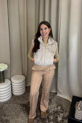 Faux Fur Bodywarmer Beige
