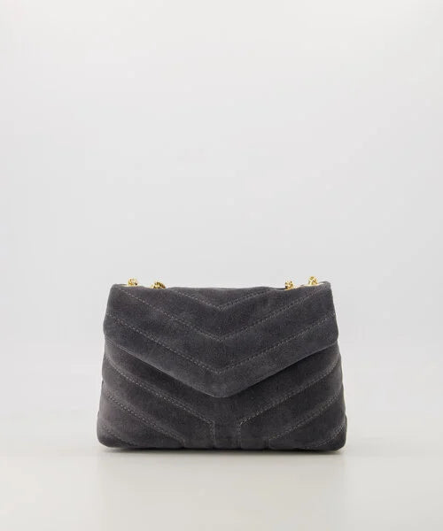 Lena Suedine Grey Bag met stijlvolle afwerking