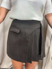 Elegant Skirt Choco Suedine Dress for Women