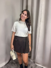 Stylish Chocolate Suedine Skirt Dress