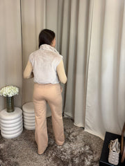 Faux Fur Bodywarmer Beige