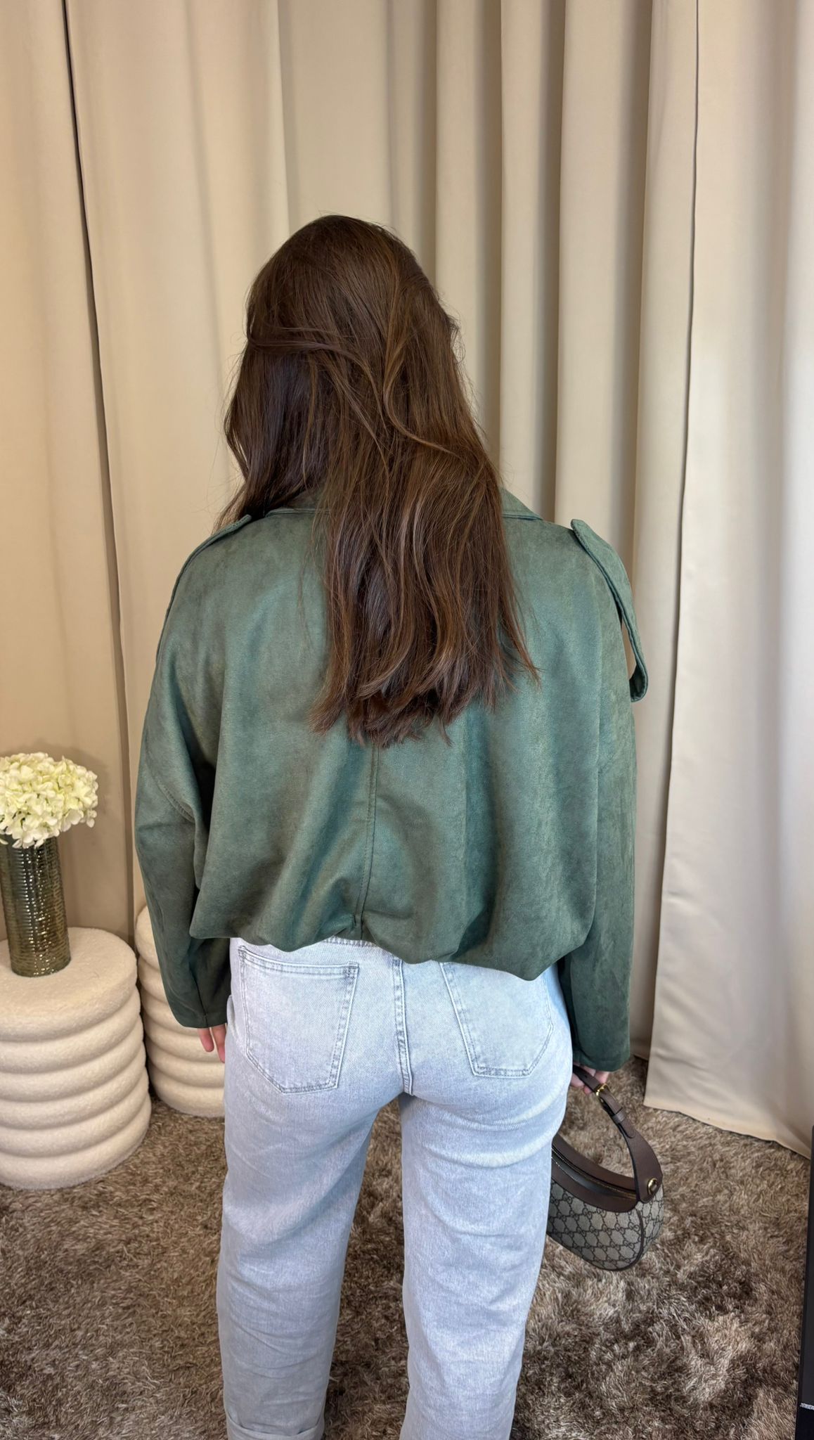 Cropped Suedine Jacket